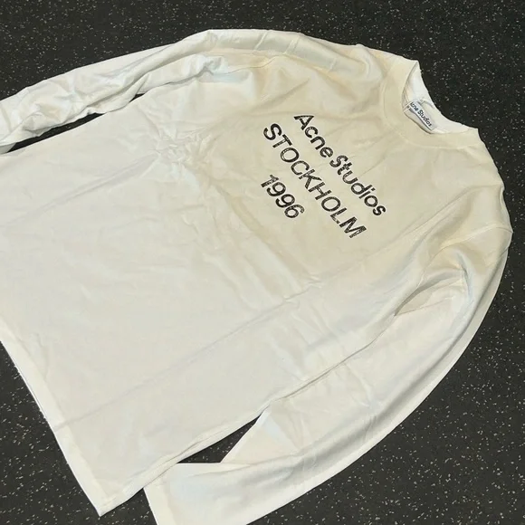 Acne Studios White Long Sleeve Tee - Picture 3 of 6